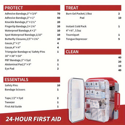 Trousse de premiers secours professionnelle polyvalente RHINO RESCUE - Idéale pour la maison, le bureau, les activités en plein air, le camping, la voiture, les voyages et les entreprises