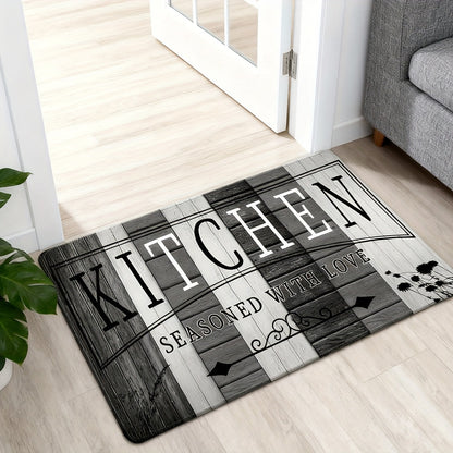 Tapis de cuisine absorbant antidérapant | Tapis de sol anti-fatigue à imprimé premium | Tapis de porte lavable pour cuisine, salle de bain, buanderie, chambre et couloir | Aspect bois et uni | Tailles multiples de 50x80 cm à 60x180 cm