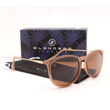 Lunettes de soleil ovales et elliptiques pour femme à dégradé - Monture légère avec charnières métalliques et verres dégradés rose-vert, lunettes tendance avec protection UV pour la conduite et le quotidien, étui et chiffon de nettoyage inclus