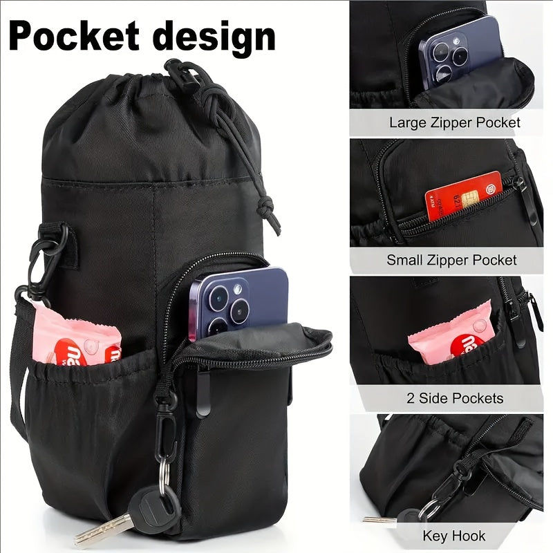 Sac à bandoulière croisé – Sac de jour monobretelle, sacoche pour téléphone légère et multifonction avec sangle réglable, tissu résistant, pour sports en plein air, randonnée, voyage, fitness, usage quotidien – Hommes et femmes