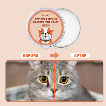 Baume nettoyant pour taches de larmes pour chiens et chats – Nettoyant doux et non irritant, sûr pour le contour des yeux sensible, facile à appliquer, format compact 30g