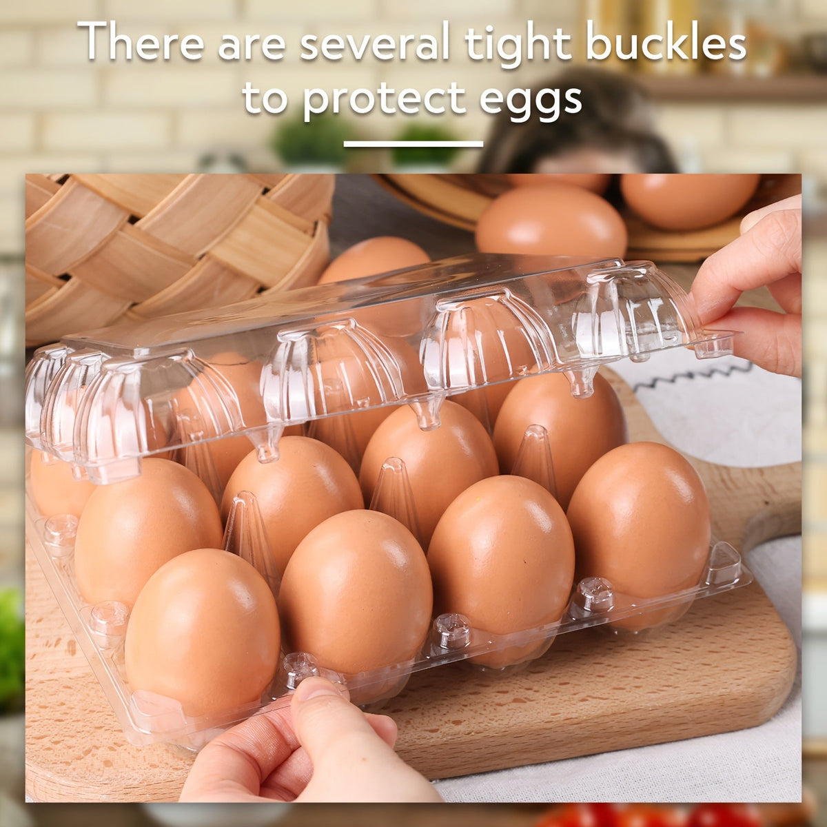 Lot de 60 boîtes à œufs transparentes en plastique, 12 alvéoles avec étiquettes – Boîtes à œufs en PET en gros pour la cuisine, l'élevage, la ferme avicole, le marché fermier et le stockage au réfrigérateur, capacité d'une douzaine d'œufs standard