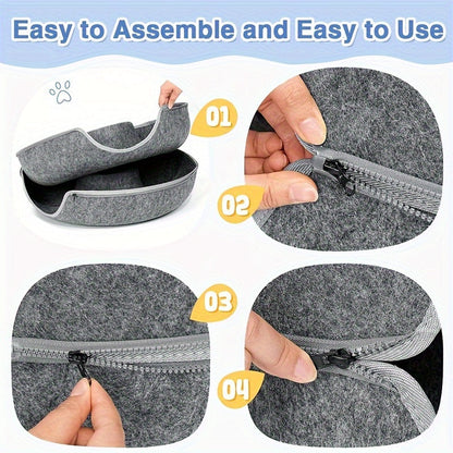 Lit tunnel pour chat, cachette d'intérieur - Tunnel pour chat en forme de beignet, pliable et utilisable en toute saison, avec ouverture pour chats d'intérieur, peluche douce, gris foncé et gris clair, disponible en 50 et 60 cm, cadeau idéal pour chat