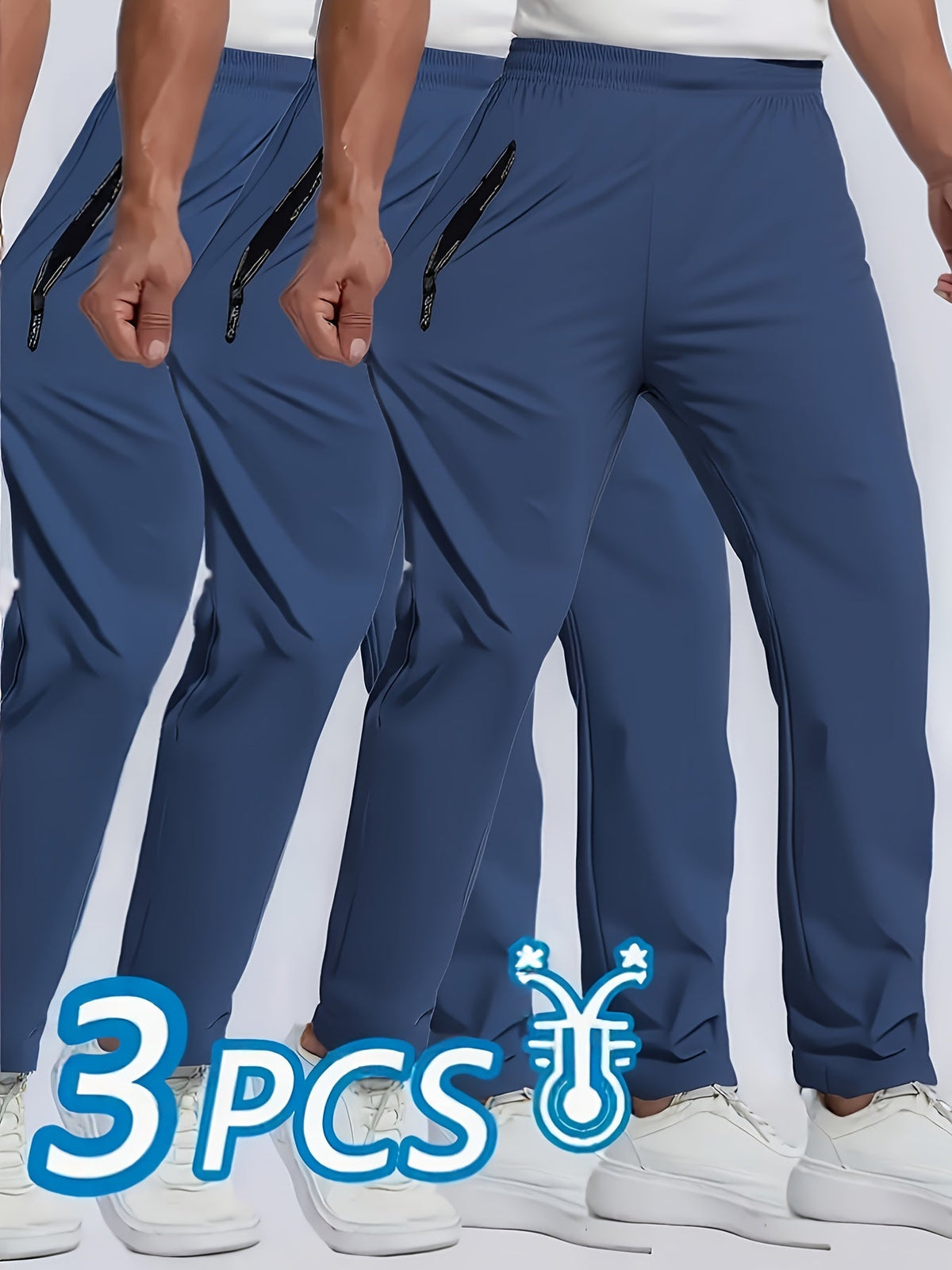 Pantalon de sport pour homme, lot de 3, léger, extensible, séchage rapide, pour course, escalade, activités en plein air – Vêtement de sport respirant multicolore pour l'été, S-XXXL