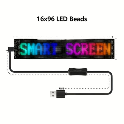 Panneau matrice LED flexible – Contrôlé par application Bluetooth, alimenté par USB, enseigne à texte et animation personnalisables pour voitures, magasins, hôtels, événements et décorations de fête – Tailles multiples