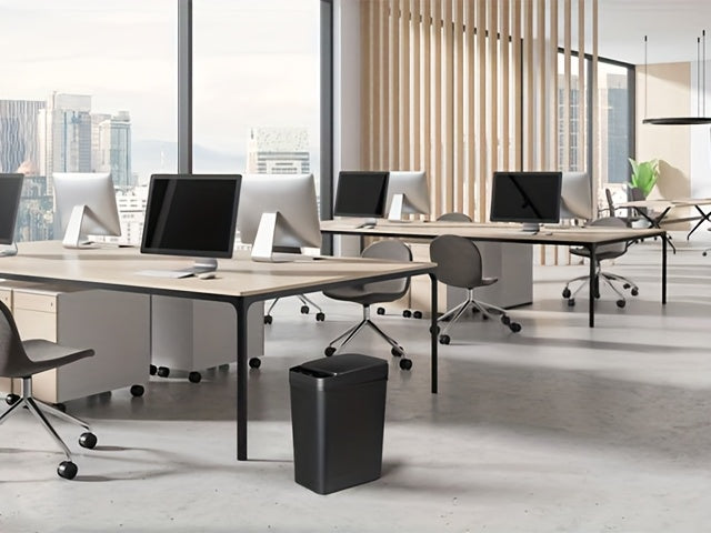 Lot de 2 poubelles automatiques sans contact – Poubelle à détecteur de mouvement avec couvercle de 15 L et 10,5 L, poubelle intelligente et fine pour salle de bain, chambre, bureau, cuisine, salon
