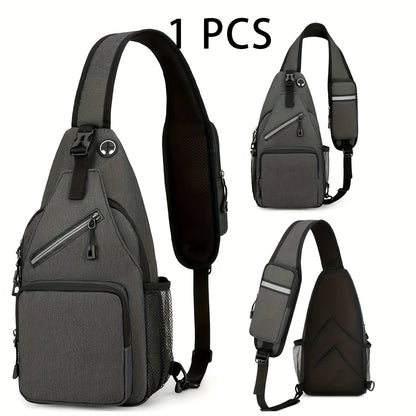 Sac à bandoulière grande capacité pour hommes et femmes – Sac de voyage polyvalent style sport brodé avec fermeture éclair sécurisée, idéal pour les trajets quotidiens mains libres et les activités en plein air, plusieurs coloris disponibles