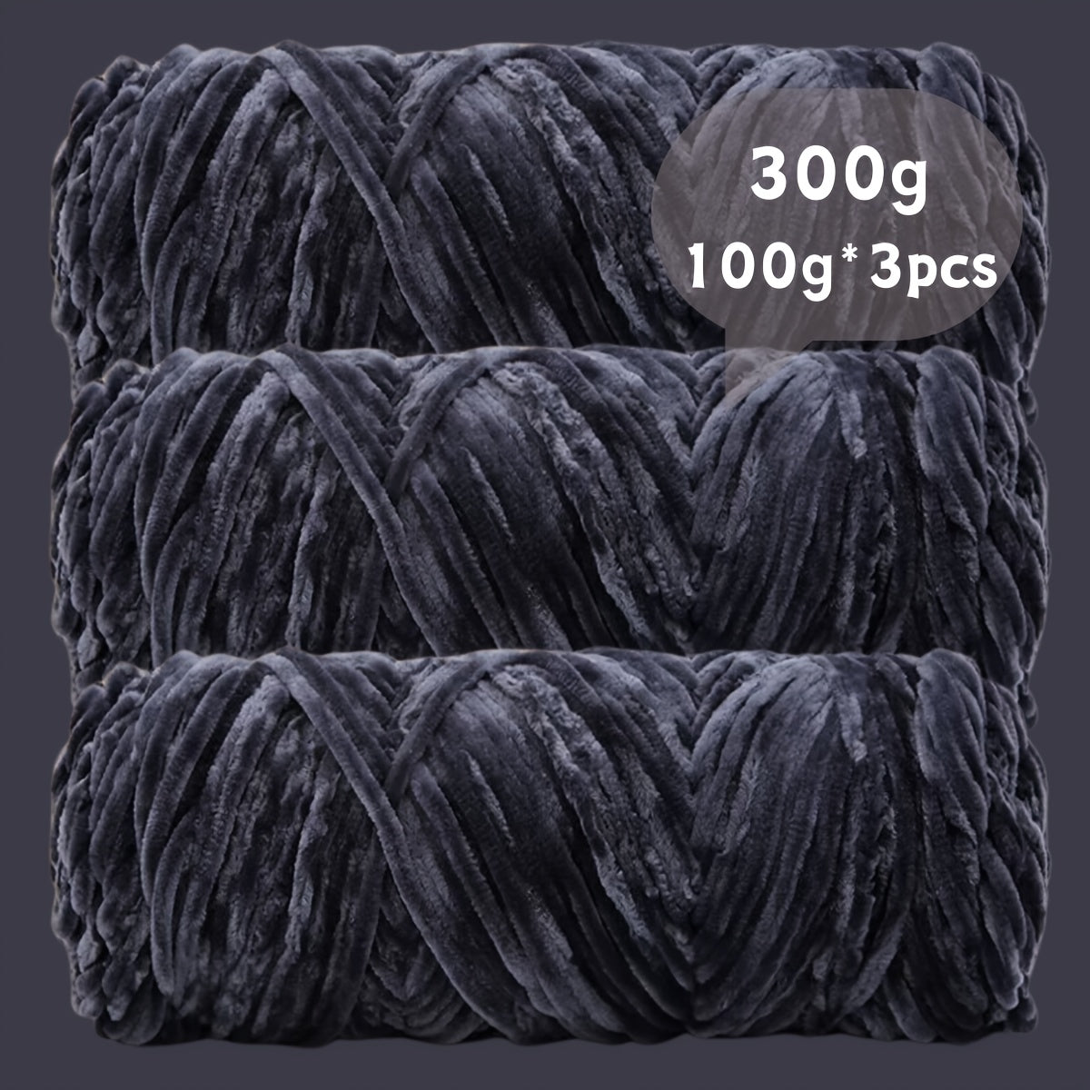 Fil chenille velours, lot de 3 pelotes de 300 g (3 x 100 g), laine douce et épaisse pour tricot et crochet, 47 couleurs, idéal pour débutants, artisanat de luxe pour pulls, écharpes, bonnets, poupées, sacs, amigurumi et projets DIY