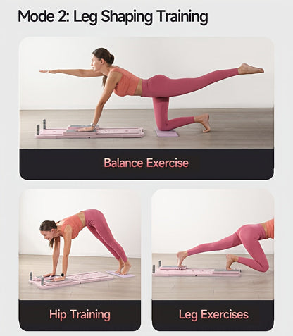 Planche de Pilates Reformer portable 9-en-1 pour salle de sport à domicile – Appareil multifonction pour abdominaux et pompes, entraîneur complet du corps, équipement de renforcement musculaire, cadeau idéal pour elle et lui