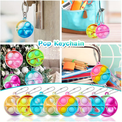 Lot de 40 mini jouets sensoriels pop bubble - Jouet anti-stress à pousser pour enfants, couleurs assorties aléatoires, cadeaux pour boîte à prix de classe, remplissage de sacs surprises pour anniversaires, jouet pour soulager l'anxiété