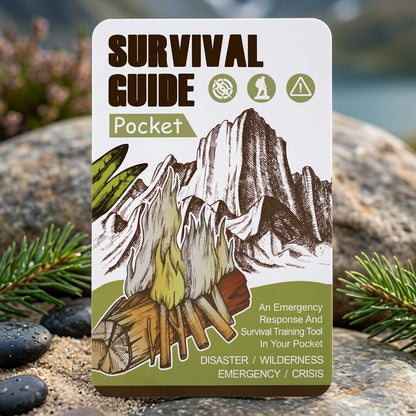 Guide de survie de poche, kit EDC format carte de crédit, 67 techniques de survie, 175 conseils d'experts, couverture étanche pour urgences sur le terrain, premiers secours, préparation aux catastrophes, camping, randonnée – inclut un outil grossissant