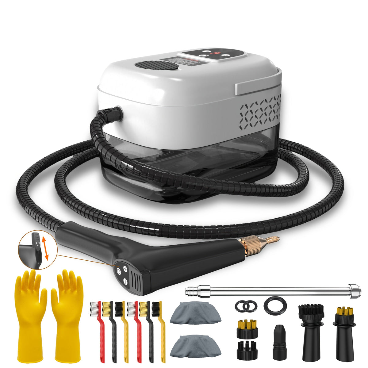 Nettoyeur vapeur portatif avec ensemble d’accessoires de 35 pièces, haute pression, portable, nettoyage en profondeur sans produits chimiques – Graisse de cuisine, canapé, climatiseur, carrelage, intérieur de voiture, lave-linge, 6 couleurs