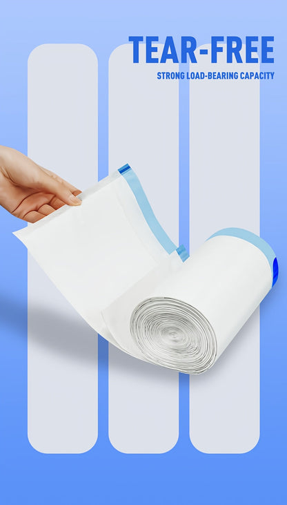 Sacs poubelle de cuisine de 50 litres avec liens coulissants et neutralisateur d'odeurs – Sacs jetables résistants aux perforations et aux déchirures, parfum frais menthe et citron, disponibles en boîtes de 78 et 150 unités