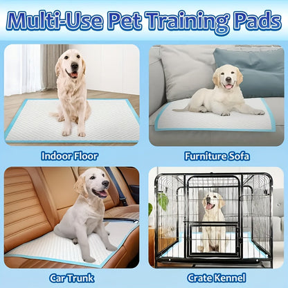 XXXL Disposable Dog Pee Pads 6-Layer Super Absorbent - Waterproof Odor-Resistant Training Pads for Small Large and Elderly Dogs, Bulk 80 & 100 Count, Leak-Proof Puppy Potty Pads