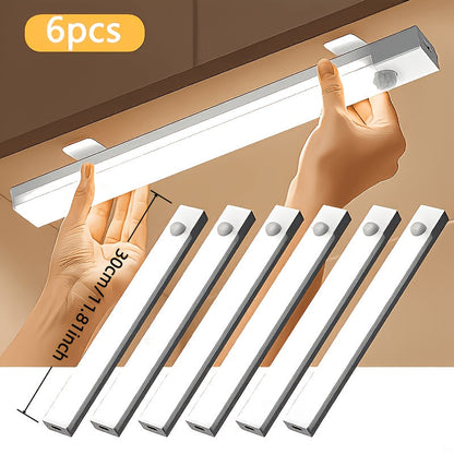 Éclairage de placard LED à détecteur de mouvement, intensité variable, rechargeable par USB-C – Température de couleur réglable (blanc et chaud), 3 modes, fixation magnétique pour cuisine, placard, chambre, escalier et bureau, 10/20/30 cm