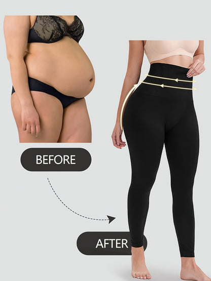 Leggings Capri galbants pour femme – Pantalon de yoga taille haute gainant, legging de sport extensible et opaque, abricot et noir