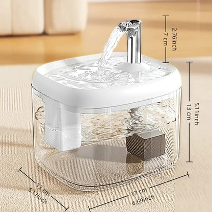 Fontaine à eau pour chat ultra silencieuse USB – Distributeur d'eau intelligent pour animaux à circulation entièrement automatique, sans pile, disponible en gris, blanc et jaune