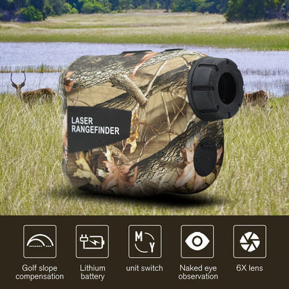 Télémètre laser 1200 yards – Grossissement 6X, rechargeable, compensation de pente, verrouillage de drapeau, mesure de vitesse et d'altitude, design camouflage pour golf et chasse