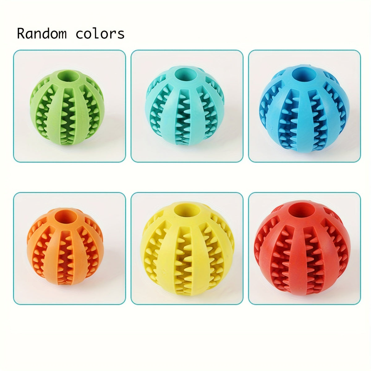 Balle distributrice de friandises pour chiens et chats – Jouet puzzle interactif à alimentation lente pour stimulation mentale, nettoyage des dents et entraînement à la morsure, balle éducative, 2 tailles, couleurs aléatoires