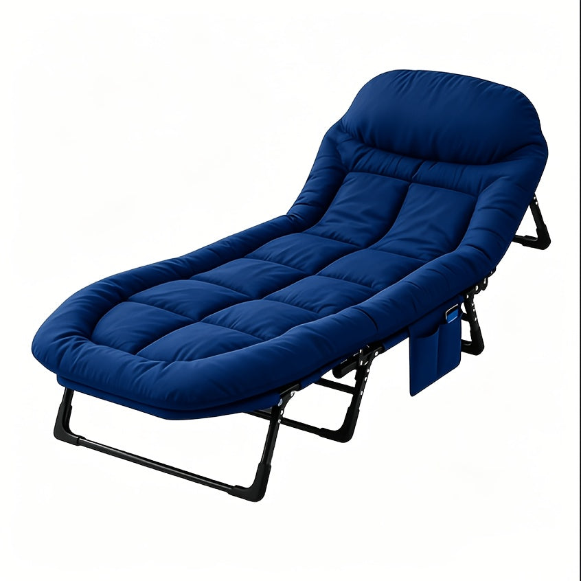 Lit de camp XL avec appui-tête intégré et matelas amovible – Lit pliant portable de 180 cm, cadre robuste pour adultes – pour le camping, lit d'appoint, voyage et pique-nique