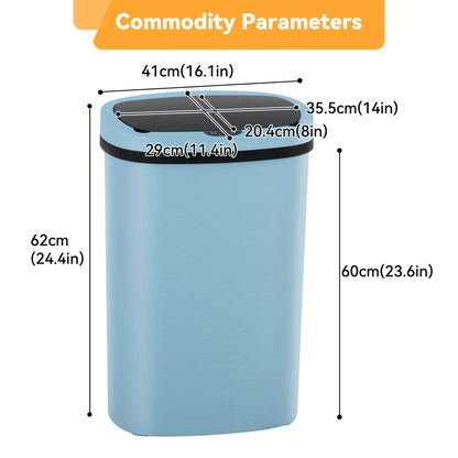 Poubelle automatique sans contact de 50 L (13 gallons) avec détecteur de mouvement, en acier inoxydable et plastique, pour cuisine, bureau, chambre et salon