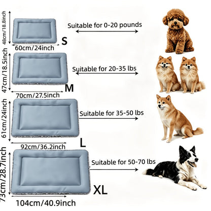 Tapis rafraîchissant pour chien pour l'été – Coussin rafraîchissant pour animal en polyester doux avec soutien cervical, tapis de sol de couchage intérieur pour chiens et chats très petits, petits et moyens, lit de soulagement de la chaleur