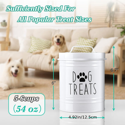 Récipient de stockage pour nourriture pour animaux avec couvercle - Seau à croquettes en fer étanche à l'humidité style ferme rustique, boîte de conservation hermétique pour chiens et chats, organisateur de cuisine noir et blanc, idée cadeau