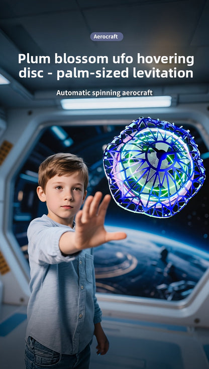Jouet volant intelligent en forme de soucoupe volante, drone hexagonal rotatif à vol autonome, contrôlé par la main, robot volant d'intérieur, cadeau d'anniversaire ou de Noël pour enfants et adultes, bleu, violet, rouge