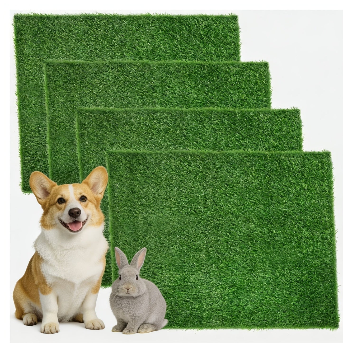 2-Pack Washable Dog Potty Training Mat Reusable Artificial Grass Pad with Odor Control for Puppies and Adult Dogs Indoor Outdoor Housebreaking and Travel Pet Waste Solution