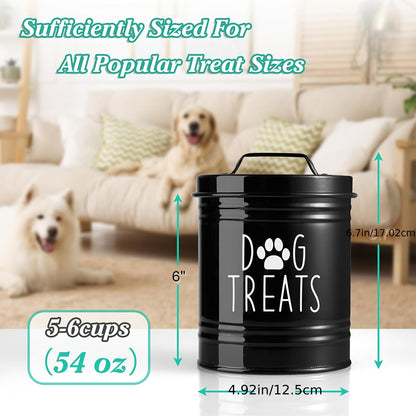 Récipient de stockage pour nourriture pour animaux avec couvercle - Seau à croquettes en fer étanche à l'humidité style ferme rustique, boîte de conservation hermétique pour chiens et chats, organisateur de cuisine noir et blanc, idée cadeau