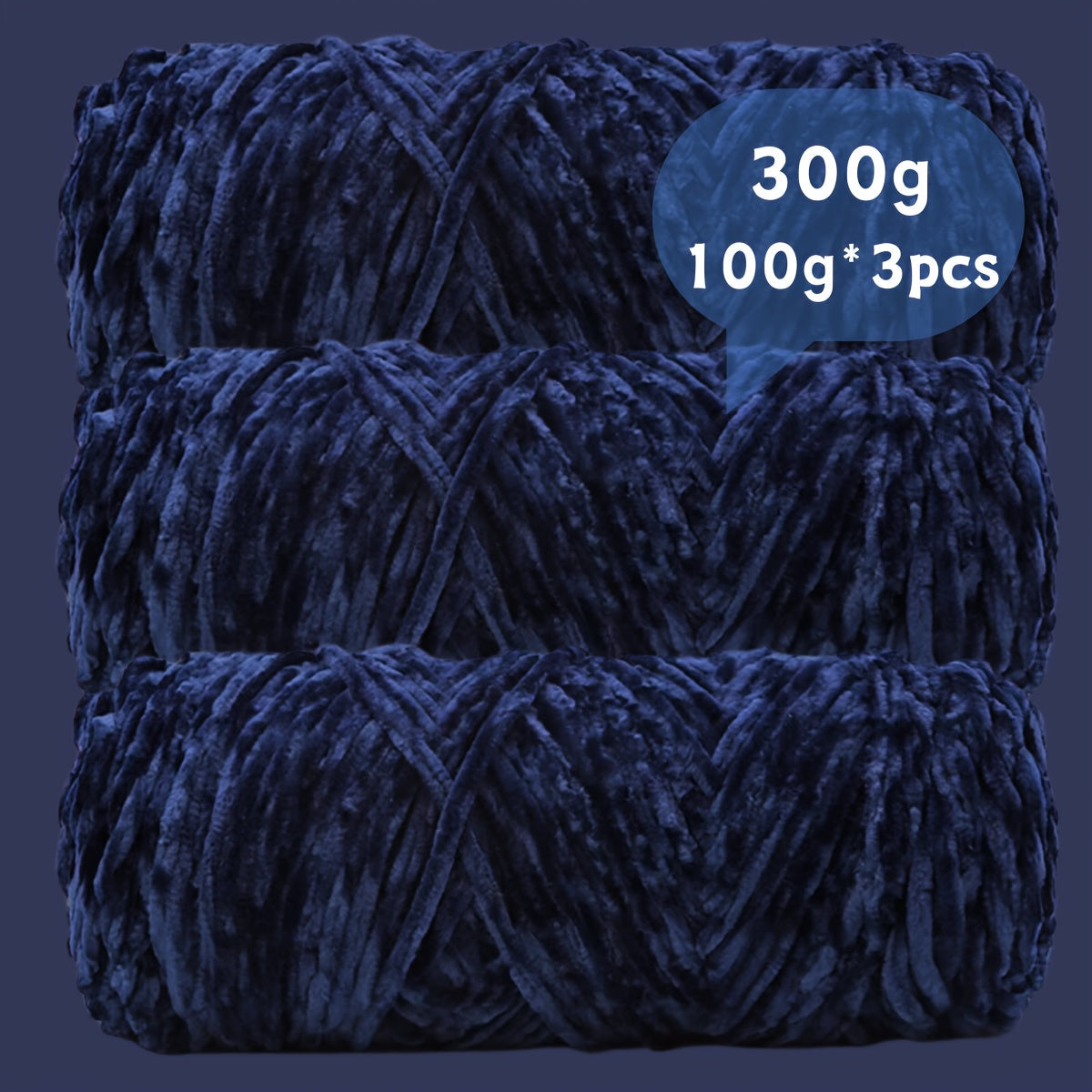 Fil chenille velours, lot de 3 pelotes de 300 g (3 x 100 g), laine douce et épaisse pour tricot et crochet, 47 couleurs, idéal pour débutants, artisanat de luxe pour pulls, écharpes, bonnets, poupées, sacs, amigurumi et projets DIY