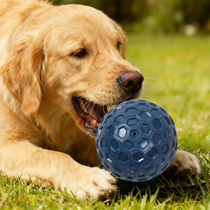 Balle sonore pour chiens de grande taille - Jouet à mâcher ultra-résistant en caoutchouc, nettoie les dents, distributeur de friandises interactif, balle durable pour les mâcheurs agressifs