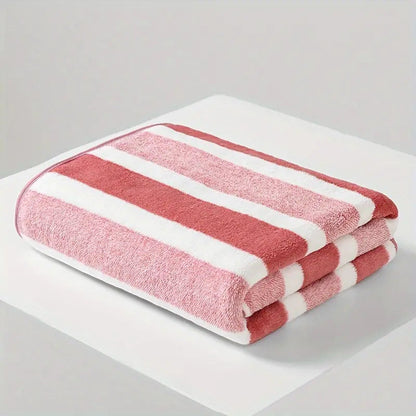 Ensemble de serviettes de bain rayées, absorbantes, à séchage rapide, ultra douces et douces pour la peau, 70 x 140 cm, pour la maison, la salle de bain ou la plage – Disponible en lot de 1 ou 4, plusieurs couleurs au choix