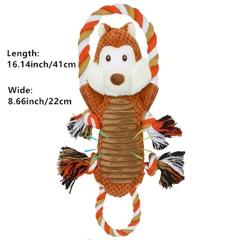 Jouet interactif pour chien en forme de singe couineur avec corde de traction, peluche douce à mâcher pour grands et petits chiens, soulagement de l'anxiété, sifflet et pouic intégrés, meilleur cadeau pour les propriétaires de chiens