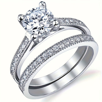 Ensemble de 9 bagues de mariage pour femme avec oxydes de zirconium taille princesse – Alliances empilables, cadeau de bijoux classique pour petite amie et épouse