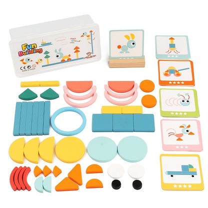 Puzzle de formes géométriques en bois pour tout-petits - Jouet éducatif de tri et d'empilage pour le développement cognitif avec boîte de rangement, cadeau d'apprentissage Montessori pour garçons et filles de 1 à 4 ans, anniversaire, Noël
