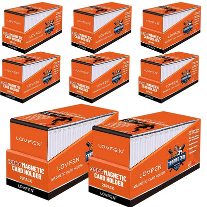 Étuis magnétiques pour cartes 35pt avec protection UV – Protections ultra-fines en plastique rigide pour cartes à collectionner, étuis « One-Touch » pour cartes de sport, football, baseball, Pokémon, TCG – Lot de 25/50/100/200/400
