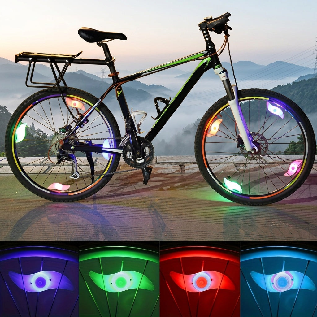 LED Bike Spoke Lights 8 Pack Bicycle Wheel Tire Lights Waterproof Safety Night Riding Lights Visible 360° for Road Mountain Bike Adults Kids Men Women Cycling Accessories Gift