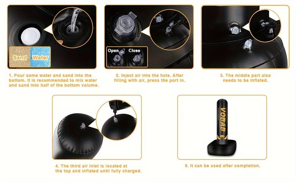 70-Inch Freestanding Punching Bag with Stand – Heavy Duty MMA Kickboxing Karate Training Bag for Adults Men & Women Beginners, Home Gym Boxing Equipment, Black Yellow