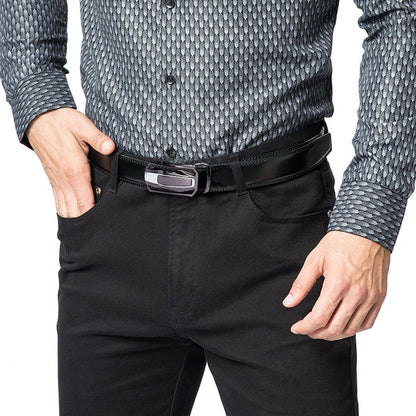 Lot de 2 ceintures à cliquet en cuir pour homme – Boucle coulissante réglable, largeur 3,5 cm, tailles 66 à 137 cm, 3 combinaisons de couleurs, ceinture habillée et tendance, cadeau idéal pour Noël et la fête des Pères