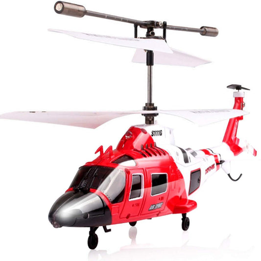 Hélicoptère télécommandé SYMA S111G Garde-côtes - Mini hélicoptère d'intérieur 3 canaux infrarouge avec gyroscope et lumières LED, taille paume de 22 cm, idéal pour les débutants, 5-6 min d'autonomie, cadeau parfait pour enfants et adultes