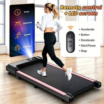 Tapis de marche sous bureau, moteur silencieux 2,5 HP, inclinaison 15 %, 4-en-1, capacité de 120 kg avec télécommande et écran LED - Tapis de course portable pour bureau à domicile, marche, jogging et perte de poids