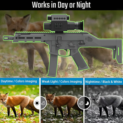 Monoculaire de vision nocturne numérique, zoom 5x, portée 300 m – Infrarouge 940 nm, objectif 50 mm, photo et vidéo HD 1080P, lunette en alliage d'aluminium avec 2 batteries rechargeables pour la chasse, la pêche, le camping et l'observation de la faune