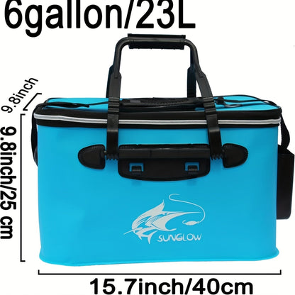 Seau à poisson pliable – Récipient portable en EVA pour poissons vivants et appâts, conteneur de pêche pliable pour le camping en plein air, pêche en eau douce et en eau salée