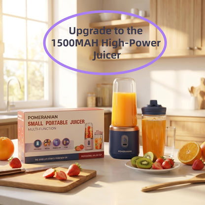 Mixeur personnel portable rechargeable par USB 1500 mAh – Blender à smoothies pour fruits et légumes en ABS de qualité alimentaire avec double tasse, mini mixeur multifonction pour la maison, les voyages et la salle de sport, coffret cadeau inclus
