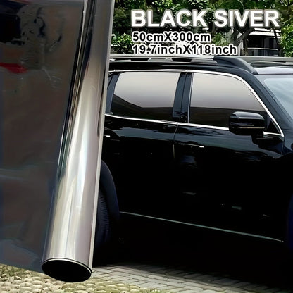 Film de teinte pour vitre de voiture en dégradé, 50 x 300 cm – Film pour vitrage PET bicolore résistant à la chaleur et bloquant les UV pour extérieur de véhicule, facile à poser (autocollant), plusieurs dégradés de couleurs disponibles