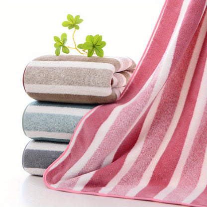 Ensemble de serviettes de bain rayées, absorbantes, à séchage rapide, ultra douces et douces pour la peau, 70 x 140 cm, pour la maison, la salle de bain ou la plage – Disponible en lot de 1 ou 4, plusieurs couleurs au choix