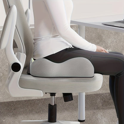 Coussin d'assise ergonomique en mousse à mémoire de forme pour chaise de bureau, fauteuil roulant et siège de voiture – Soulagement du coccyx profilé, housse en maille douce, base antidérapante, plusieurs couleurs disponibles