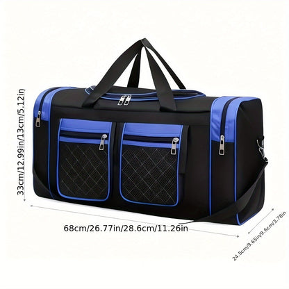 Sac de voyage grande capacité pour hommes et femmes – Sac de sport robuste multi-poches, avec bandoulière réglable et fermeture éclair pour le fitness, les escapades de week-end, les voyages d'affaires et les activités en plein air
