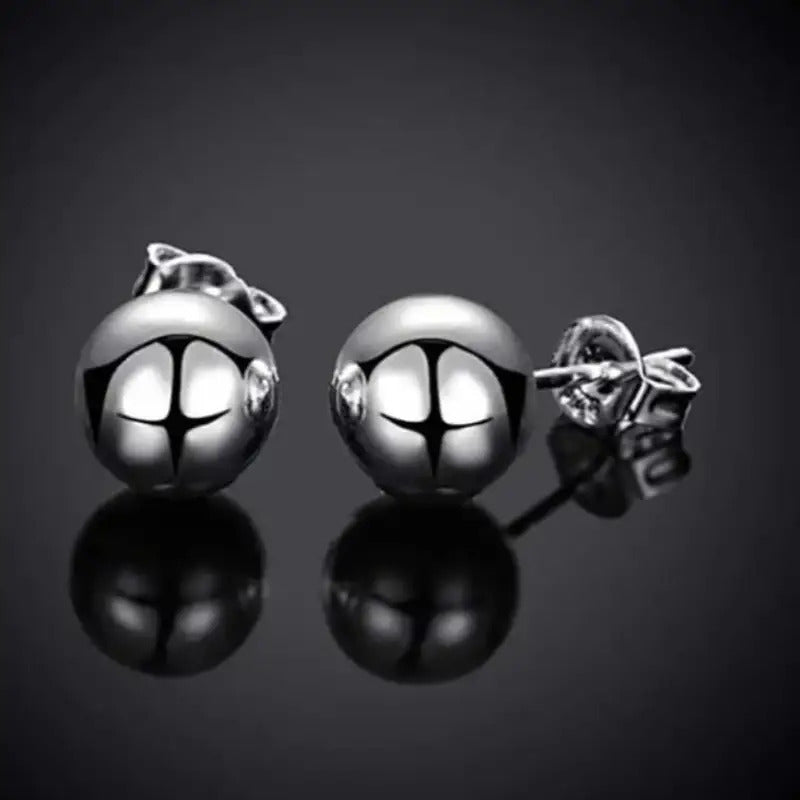 Boucles d'oreilles puces en argent sterling S925, 10 mm, design minimaliste et simple, hypoallergéniques, bijoux de piercing pour usage quotidien, cadeau pour femmes et filles